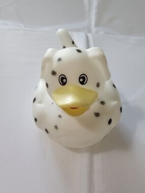 Source Unknown White Dalmatian Spotted Rubber Duck